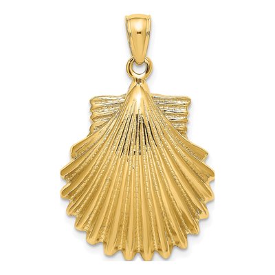 14K Yellow Gold Scallop Shell Charm