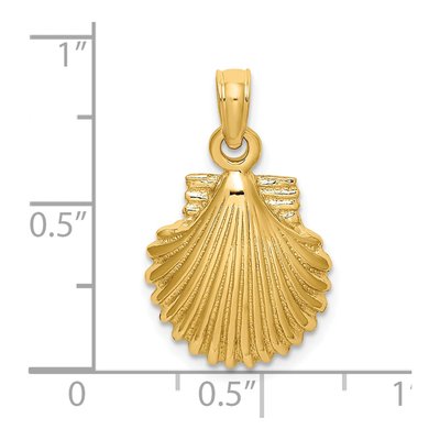 14K Yellow Gold Scallop Shell Pendant – view 4