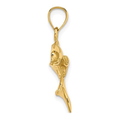 14K Yellow Gold Dolphin Baby Pendant – view 3