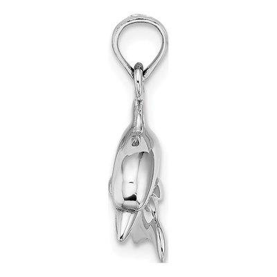 14K White Gold 3D Dolphin Pendant – view 3