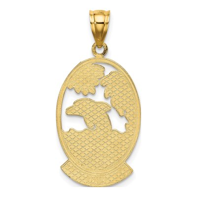 14K Yellow Gold Dolphin Sunset Pendant – view 5