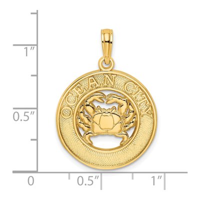 14K Yellow Gold Ocean City Crab Pendant – view 4