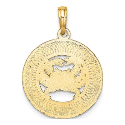14K Yellow Gold Ocean City Crab Pendant – view 5