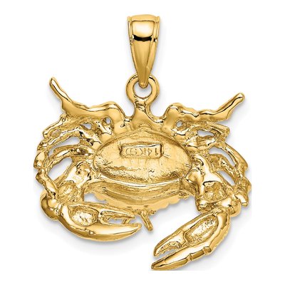 14K Yellow Gold Crab Charm – view 4