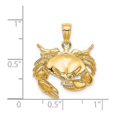 14K Yellow Gold Crab Charm – view 5