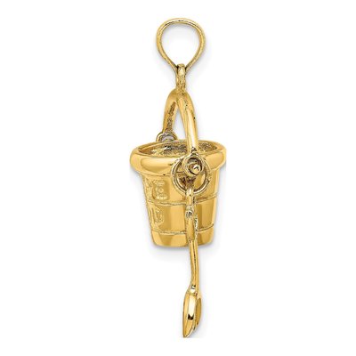 14K Yellow Gold Cape Cod Bucket Shovel Charm – view 3