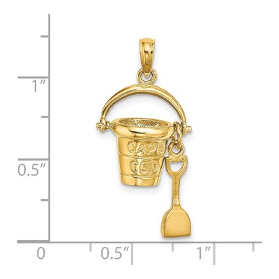 14K Yellow Gold Cape Cod Bucket Shovel Charm – view 4