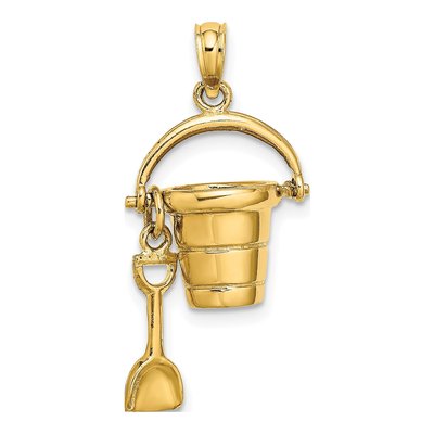 14K Yellow Gold Cape Cod Bucket Shovel Charm – view 5