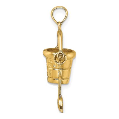 14K Yellow Gold Ocean City Bucket Shovel Charm – view 3