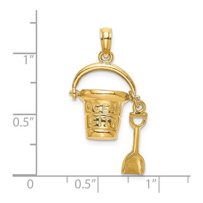 14K Yellow Gold Ocean City Bucket Shovel Charm – view 4