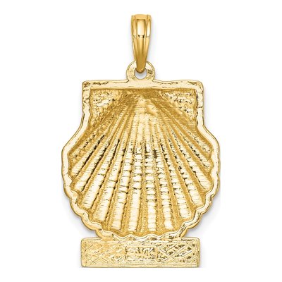 14K Yellow Gold Scallop Shell Charm – view 5