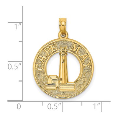 14K Yellow Gold Cape May Lighthouse Pendant – view 4