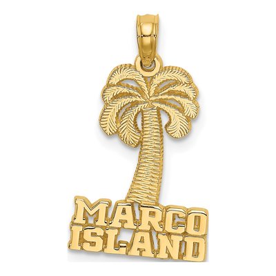 14K Yellow Gold Palm Tree Charm
