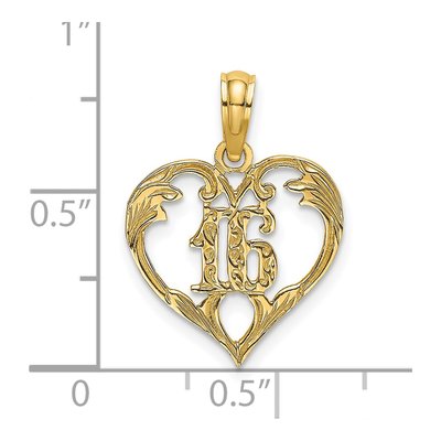 14K Yellow Gold Inside Heart Pendant – view 4