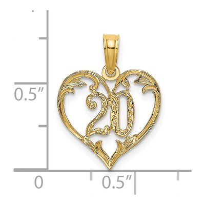 14K Yellow Gold Heart Pendant – view 4