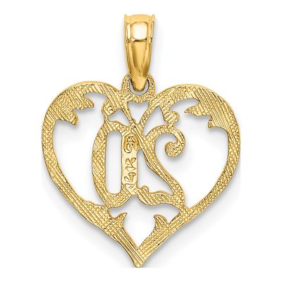 14K Yellow Gold Heart Pendant – view 5