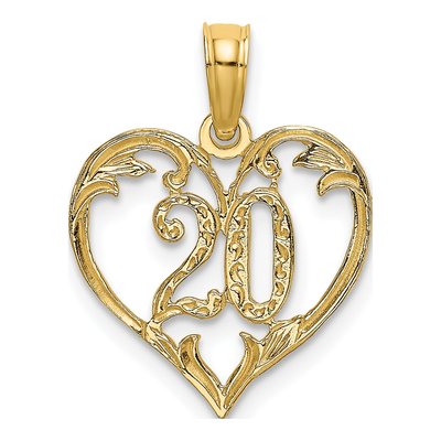 14K Yellow Gold Heart Pendant