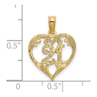 14K Yellow Gold Heart Pendant – view 4