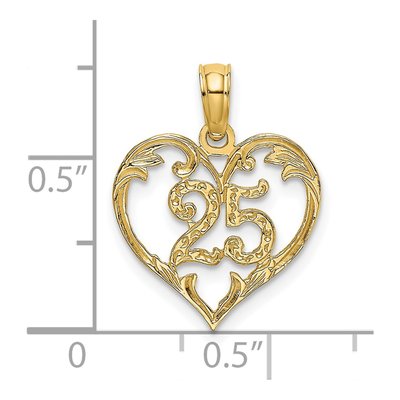 14K Yellow Gold Heart Pendant – view 4