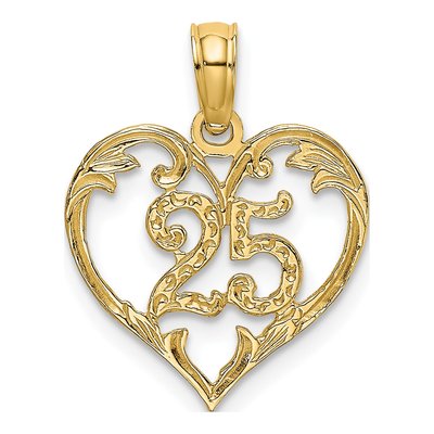14K Yellow Gold Heart Pendant