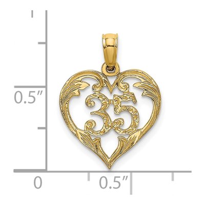 14K Yellow Gold Heart Pendant – view 4