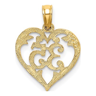 14K Yellow Gold Heart Pendant – view 5