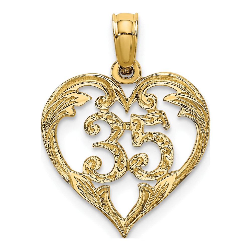 14K Yellow Gold Heart Pendant