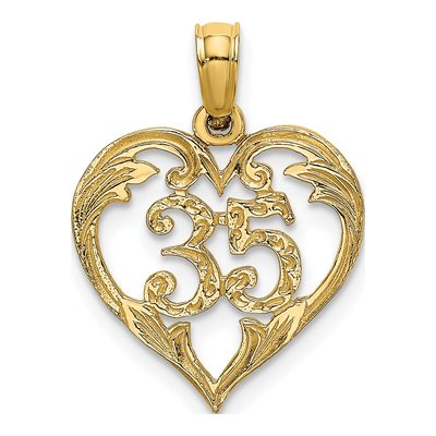 14K Yellow Gold Heart Pendant