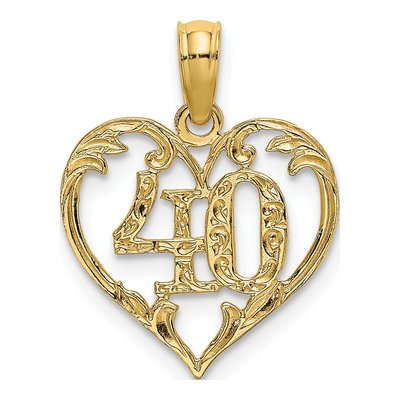 14K Yellow Gold Heart Pendant