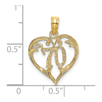 14K Yellow Gold Heart Charm – view 4