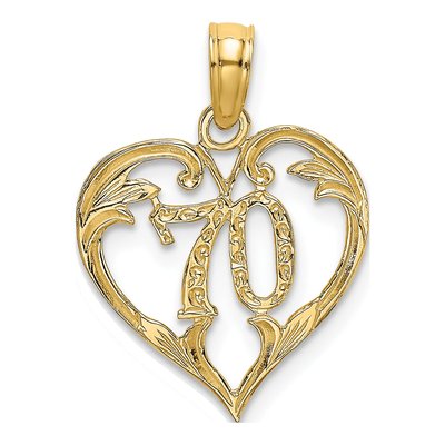 14K Yellow Gold Heart Charm