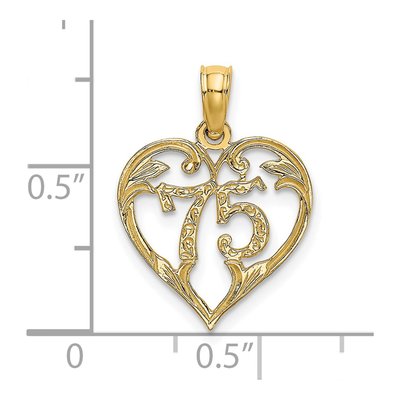 14K Yellow Gold Heart ' Charm – view 4