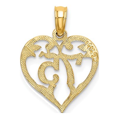 14K Yellow Gold Heart ' Charm – view 5