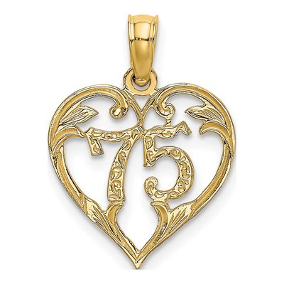 14K Yellow Gold Heart ' Charm
