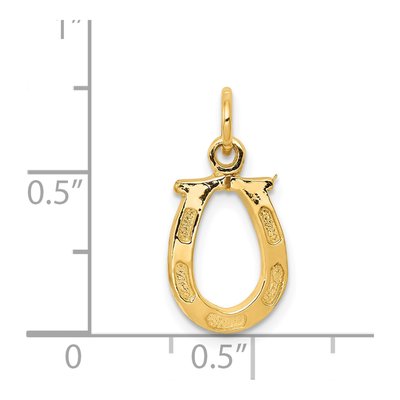 14K Yellow Gold Horseshoe Charm – view 4
