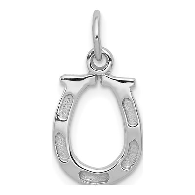 14K White Gold Horseshoe Pendant