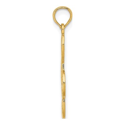 14K Yellow Gold Treble Clef for Musicians Charm – view 3