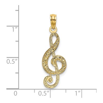 14K Yellow Gold Treble Clef for Musicians Charm – view 4