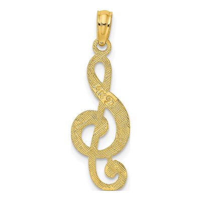 14K Yellow Gold Treble Clef for Musicians Charm – view 5