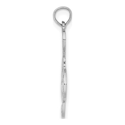 14K White Gold Textured Treble Clef Charm – view 3