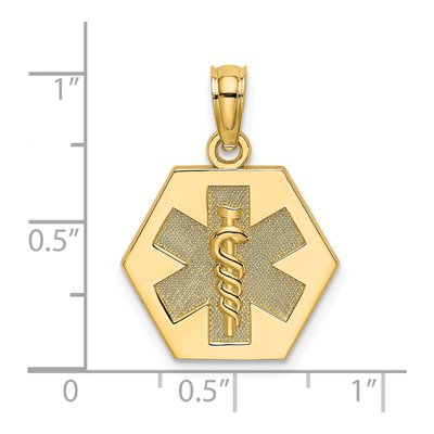 14K Yellow Gold Caduceus Medical Pendant – view 4