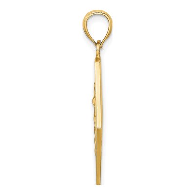 14K Yellow Gold Caduceus Medical Disc Pendant – view 3