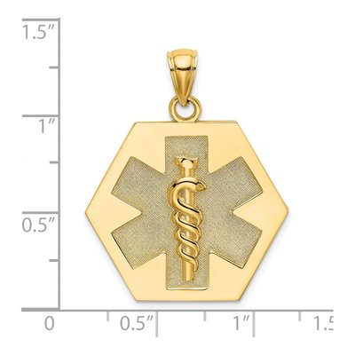 14K Yellow Gold Caduceus Medical Disc Pendant – view 4