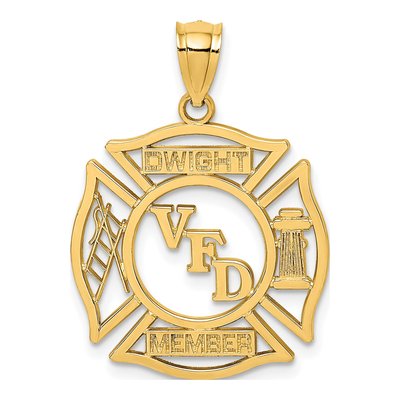 14K Yellow Gold Dwight Member Shield Charm