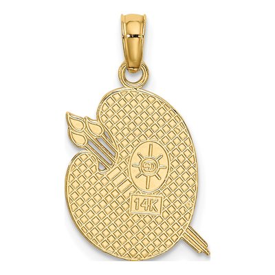 14K Yellow Gold Painters Palette Charm – view 5