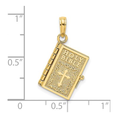 14K Yellow Gold 3-D Holy Bible Pendant – view 4