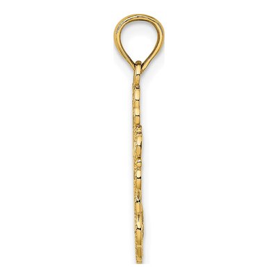 14K Yellow Gold Beaded Lace Cross Pendant – view 3