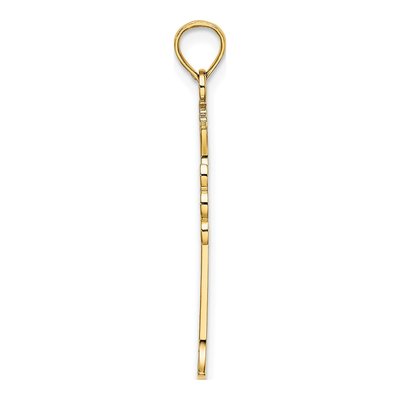 14K Yellow Gold Textured Cross Pendant – view 3