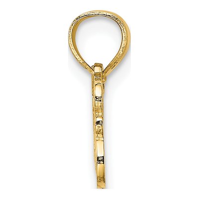 14K Yellow Gold Heart Jesus Script Charm – view 3