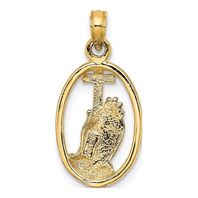 14K Yellow Gold Praying Hands Cross Charm – view 5
